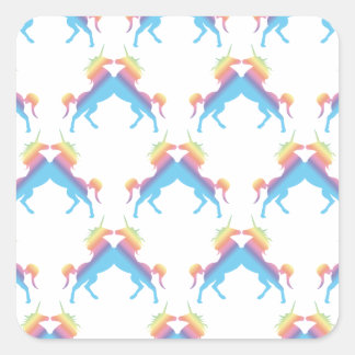 Sticker Carré Baiser les licornes