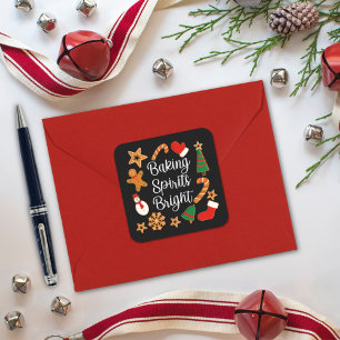 Sticker Carré Baking Spirits Bright Gingerbread Noël Cookie