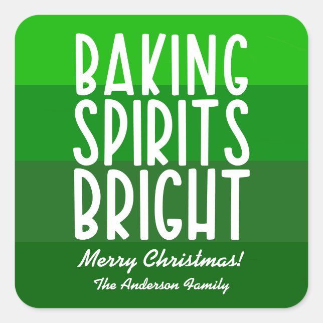 Sticker Carré Baking Spirits Bright Green Frappe Noël (Devant)