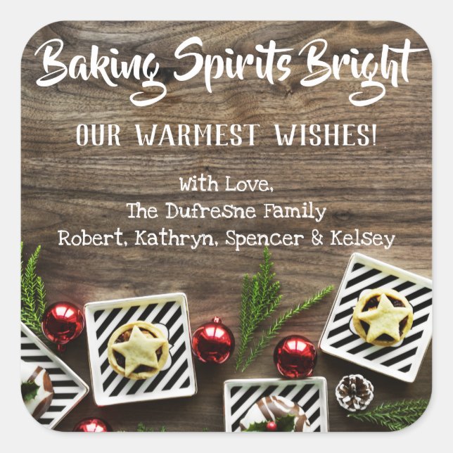 Sticker Carré Baking Spirits brillant Personnalisé (Devant)