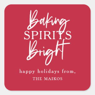 Sticker Carré Baking Spiritueux Lumineux Red Holiday