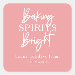 Sticker Carré Baking Spiritueux rose