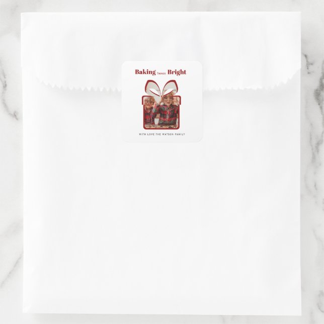 Sticker Carré baking this bright christmas photo  (Sac)