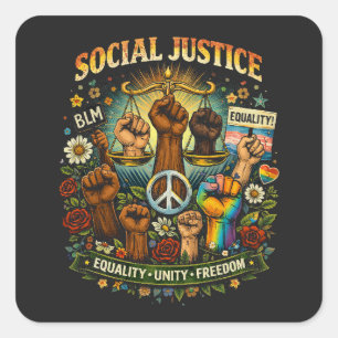 Sticker Carré Balance de la justice