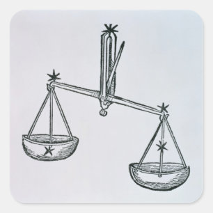 Sticker Carré Balance (les échelles) une illustration du 'Poeti
