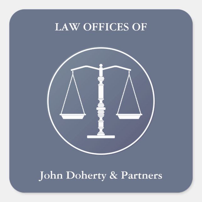 Sticker Carré Balances bleues blanches de justice | Avocat (Devant)