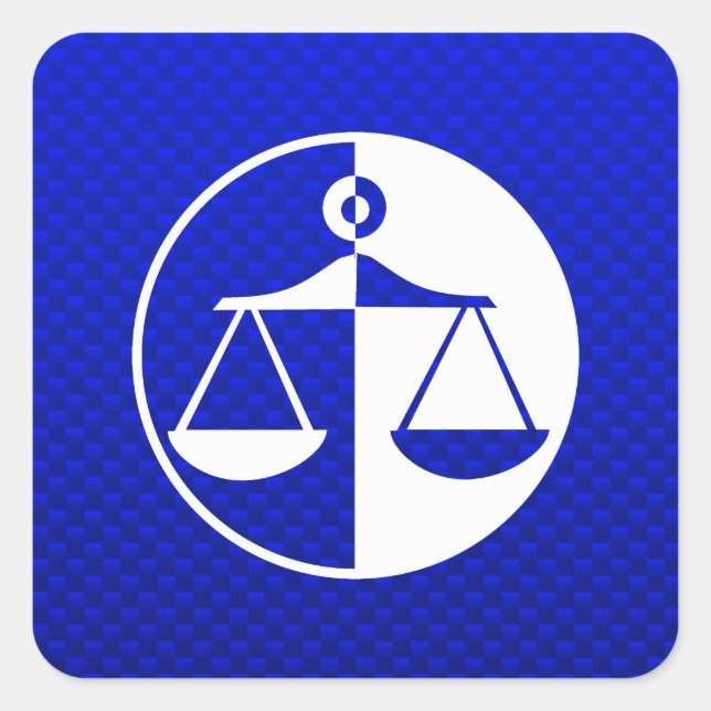 Sticker Carré Balances de justice bleue (Devant)