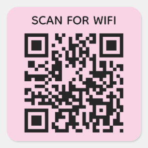 Sticker Carré Balayer pour connecter Wifi QR Code Modern Pastel 