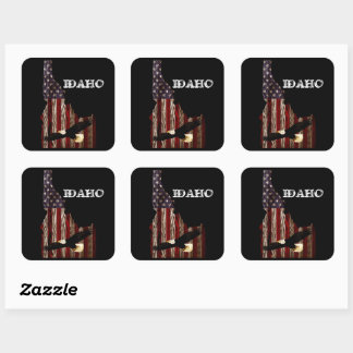 STICKER CARRÉ BALD EAGLE BURNT WOOD - IDAHO PATRIOT CLR