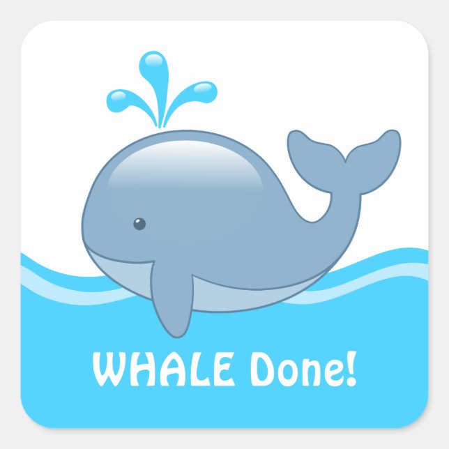 Sticker Carré Baleine À Chubby - BALEINE (Bien Fait) (Devant)