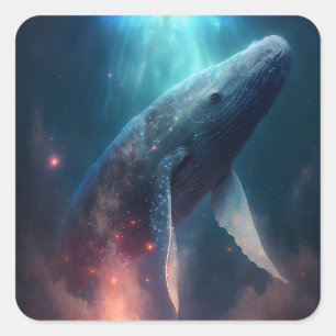 Sticker Carré Baleine Dans Le Ciel L'Art Imaginaire