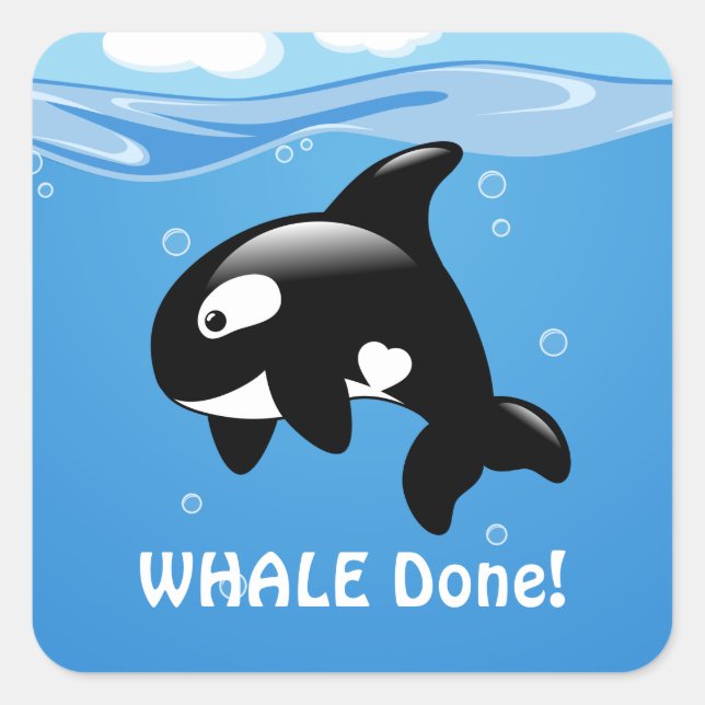 Sticker Carré BALEINE De Petite Orca (Bien Fait) (Devant)