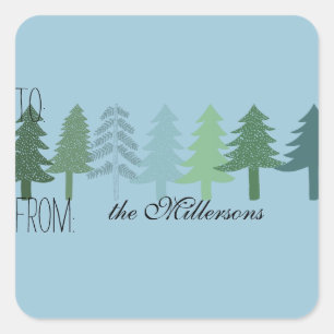 Sticker Carré Balise Cadeau Arbres