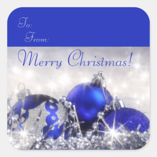 Sticker Carré Balise cadeau de Noël Joyeux