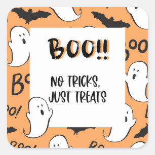 Sticker Carré Balise cadeau de traitement d'Halloween