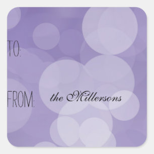 Sticker Carré Balise cadeau Purple Bokeh