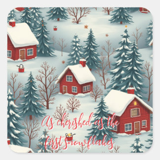 Sticker Carré Balise cadeau ( Winter Wonderland )