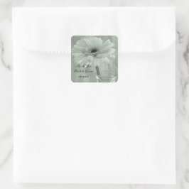 Sticker Carré Balise Mariage margueux vert Favoriser Merci