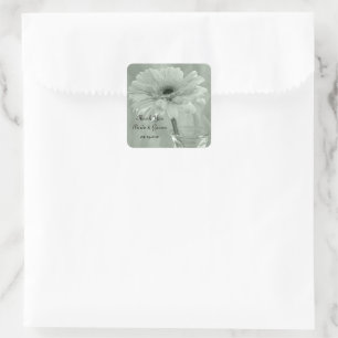 Sticker Carré Balise Mariage margueux vert Favoriser Merci