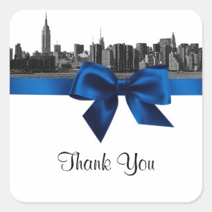 Sticker Carré Balise no 2 de la BW Royal Blue Faver large Skylin