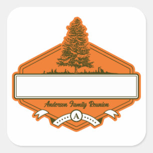 Sticker Carré Balise Nom de réunion de famille personnalisée