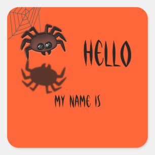 Sticker Carré Balise Nom Halloween