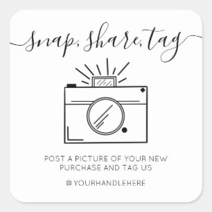 Sticker Carré Balise Snap Share Simple Caméra Social Media Busin