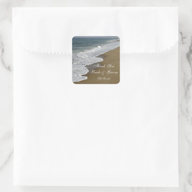 Sticker Carré Balises de plage et de Mariage Océan Favoriser Mer (Sac)
