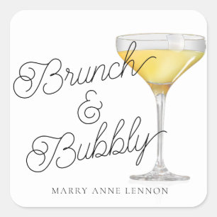 Sticker Carré Balises de préférence pour Brunch Fête des mariées