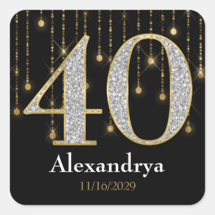 Sticker Carré Balises du Merci Gold Diamonds 40e anniversaire