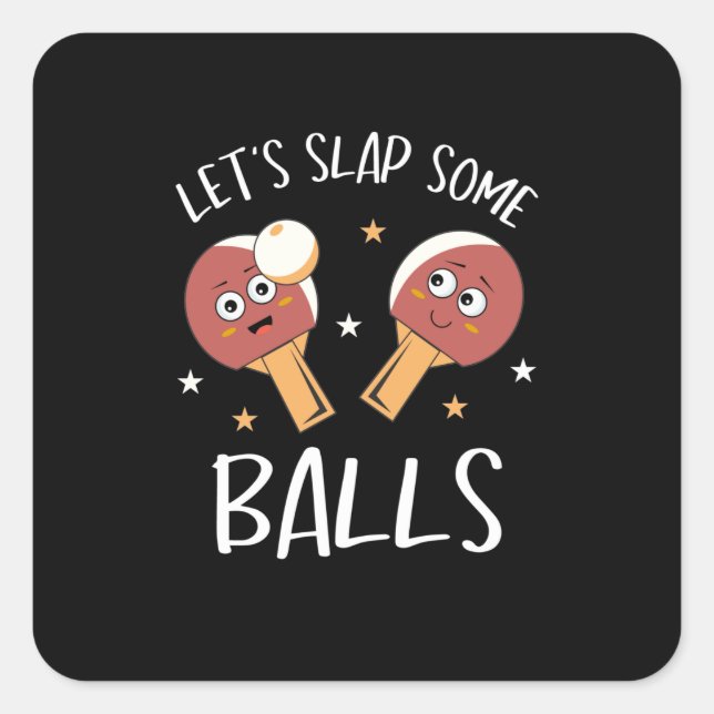 Sticker Carré Balle Quelques Boules Table Balls Ping Pong Jeu (Devant)