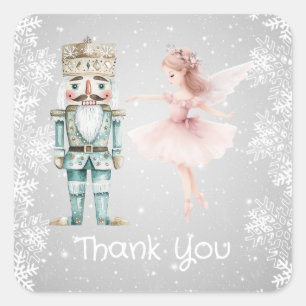 Sticker Carré Ballerina & Nutcracker, flocon de neige Noël