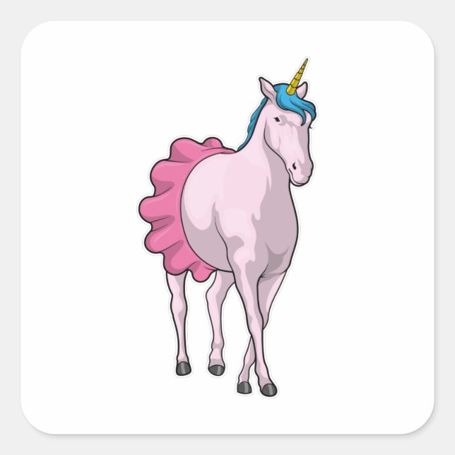 Sticker Carré Ballet Unicorn Ballerina (Devant)