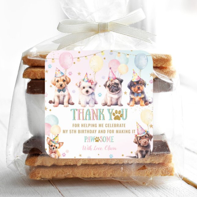 Sticker Carré Ballons de Chiens de Chiens de Chiens adorables mi (Créateur téléchargé)