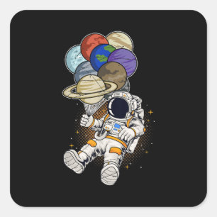 Sticker Carré Balloon de la planète spatiale Cosmonaute science 