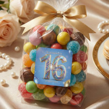 Balloons Brillants Bleu Or Glamour pour Sweet 16