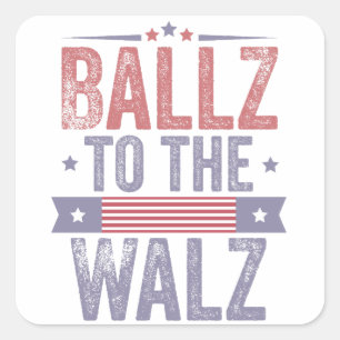 Sticker Carré Ballz à l'élection Walz Harris Waltz 2024
