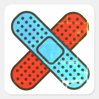 Sticker Carré Bandaid croisé
