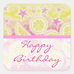 Sticker Carré Bande carré de l'autocollant Pink Lemonade 'Birth