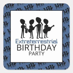 Sticker Carré Bande extraterrestre, Anniversaire