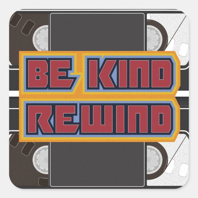 Sticker Carré Bande VHS Rewind (Devant)