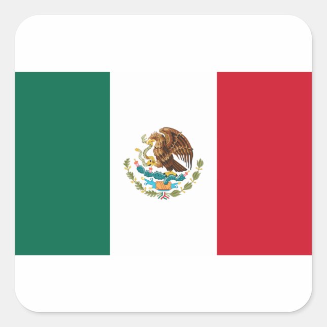 Sticker Carré Bandera de México - Drapeau du Mexique - Drapeau d (Devant)