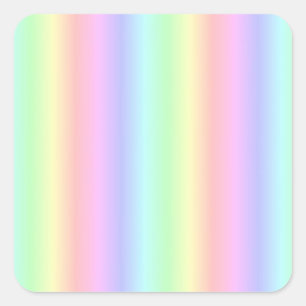 Sticker Carré Bandes arc-en-ciel Pastel - Motif