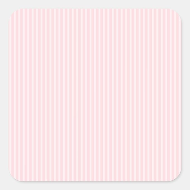 Sticker Carré Bandes De Bonbons Rose Pastel. (Devant)