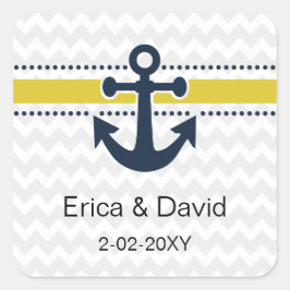 Sticker Carré bandes de chevrons, ancre, enveloppes nautiques sc