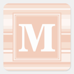 Sticker Carré Bandes de pêche monogramme