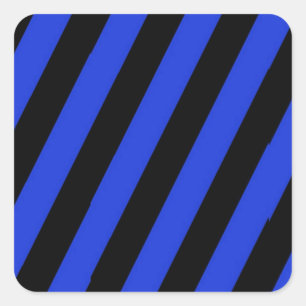 Sticker Carré bandes diagonales bleues et noires