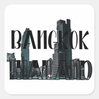 Sticker Carré Bangkok Thaïlande - Ville, Voyage, Thaï