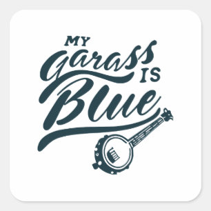 Sticker Carré Banjo Mon verre est bleu