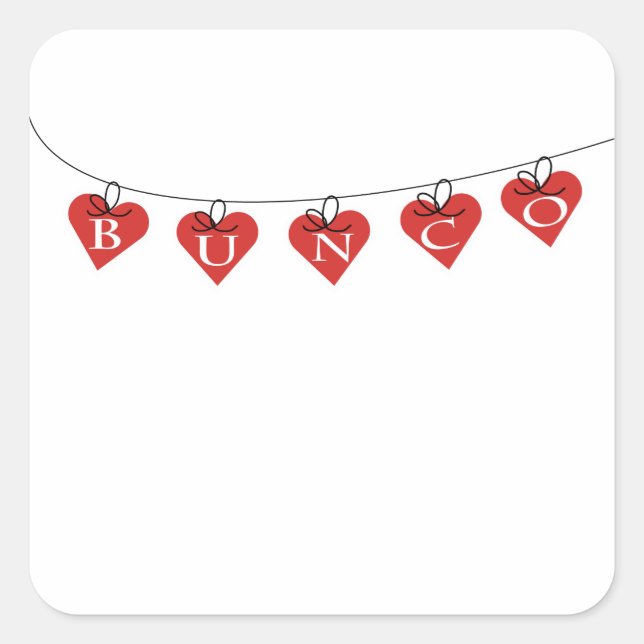 Sticker Carré Bannière de Bunco Heart (Devant)
